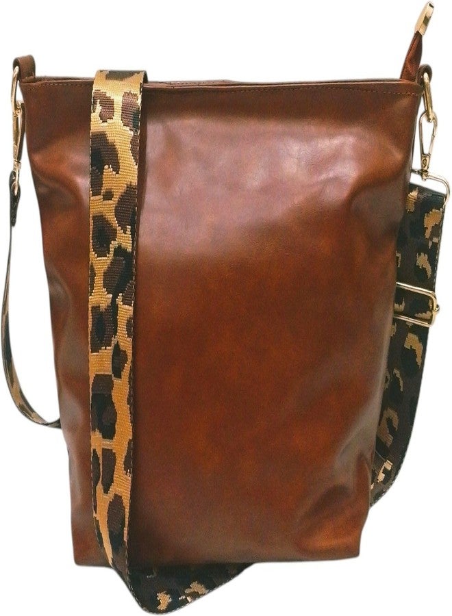 Poorak Brown Sling Bag with Detachable Green Belt for Girls & Women - Image 1